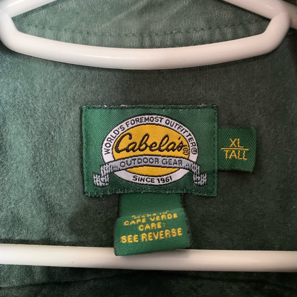 Cabela’s XL Tall heavy duty button up with pheasant embroidery